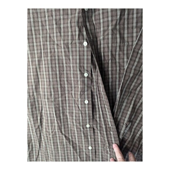 Dockers Mens XXL Plaid Shirt Brown Cotton & Polyester Blend No Wrinkles Button - Picture 9 of 9